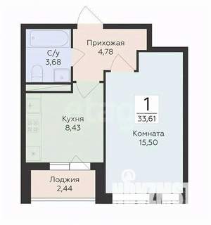 1-к квартира, вторичка, 34м2, 11/18 этаж