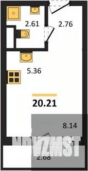 Студия квартира, вторичка, 20м2, 10/15 этаж