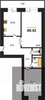 2-к квартира, вторичка, 69м2, 10/14 этаж