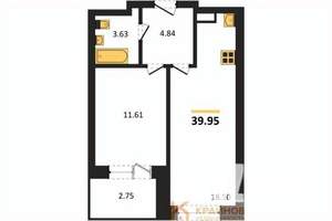 1-к квартира, вторичка, 40м2, 19/28 этаж