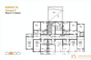 1-к квартира, вторичка, 38м2, 12/17 этаж