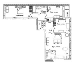 3-к квартира, вторичка, 102м2, 2/17 этаж