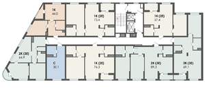 1-к квартира, строящийся дом, 73м2, 13/13 этаж