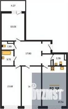 3-к квартира, вторичка, 93м2, 3/18 этаж