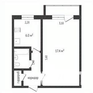 1-к квартира, вторичка, 30м2, 5/5 этаж