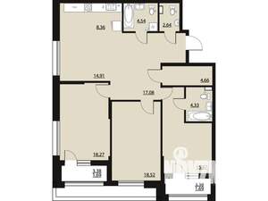3-к квартира, вторичка, 112м2, 2/23 этаж