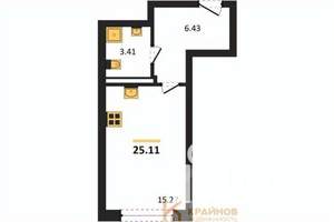 Студия квартира, вторичка, 25м2, 13/18 этаж