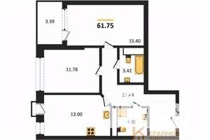 2-к квартира, сданный дом, 62м2, 3/21 этаж