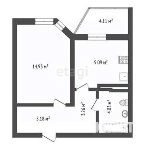 1-к квартира, вторичка, 38м2, 9/25 этаж