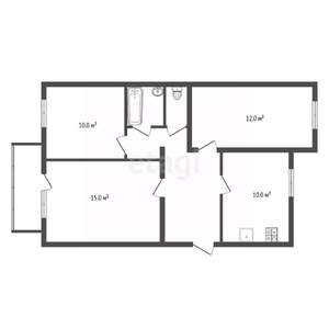 3-к квартира, вторичка, 64м2, 4/5 этаж