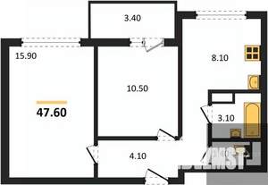 2-к квартира, вторичка, 48м2, 10/17 этаж