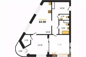 2-к квартира, вторичка, 65м2, 3/13 этаж