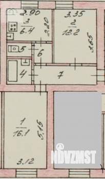 2-к квартира, вторичка, 47м2, 2/3 этаж