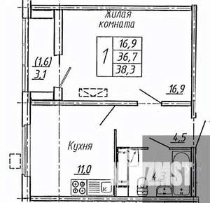 1-к квартира, вторичка, 38м2, 10/19 этаж