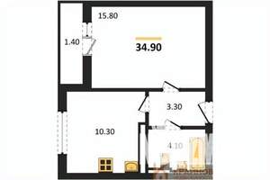 1-к квартира, вторичка, 35м2, 8/17 этаж