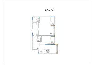 3-к квартира, строящийся дом, 79м2, 12/14 этаж