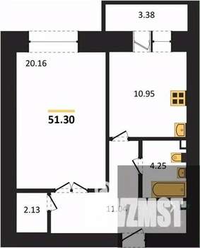 1-к квартира, вторичка, 51м2, 15/16 этаж