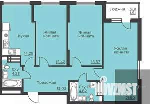 3-к квартира, вторичка, 92м2, 15/18 этаж