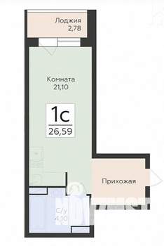 Студия квартира, строящийся дом, 27м2, 6/19 этаж