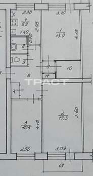 3-к квартира, вторичка, 62м2, 2/5 этаж