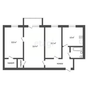 3-к квартира, вторичка, 56м2, 3/4 этаж