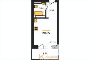 Студия квартира, вторичка, 21м2, 9/28 этаж
