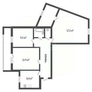 3-к квартира, вторичка, 69м2, 6/9 этаж