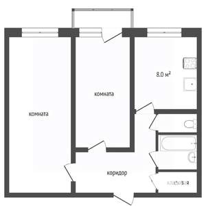 2-к квартира, вторичка, 53м2, 5/10 этаж