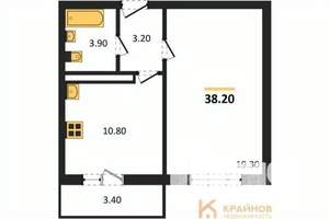 1-к квартира, вторичка, 38м2, 2/17 этаж