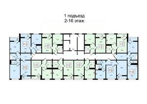 1-к квартира, строящийся дом, 39м2, 15/21 этаж