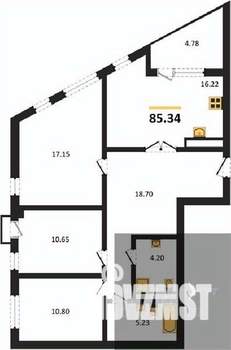 3-к квартира, вторичка, 85м2, 4/21 этаж