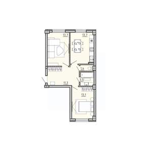 2-к квартира, вторичка, 57м2, 1/15 этаж