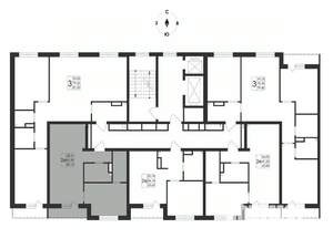 2-к квартира, вторичка, 45м2, 7/17 этаж