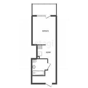 Студия квартира, вторичка, 25м2, 2/18 этаж