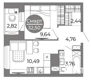 1-к квартира, вторичка, 33м2, 7/25 этаж