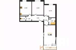 3-к квартира, вторичка, 76м2, 7/17 этаж