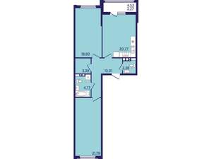 2-к квартира, вторичка, 84м2, 4/18 этаж