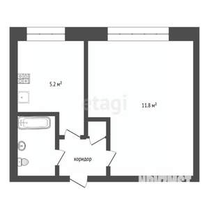 1-к квартира, вторичка, 21м2, 1/5 этаж