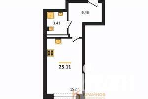Студия квартира, вторичка, 25м2, 6/18 этаж