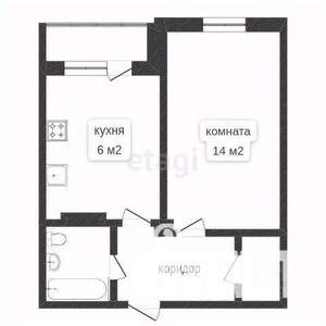 1-к квартира, вторичка, 30м2, 4/10 этаж