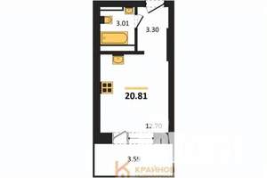 Студия квартира, вторичка, 21м2, 2/28 этаж