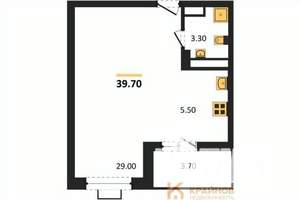 Студия квартира, строящийся дом, 40м2, 9/15 этаж