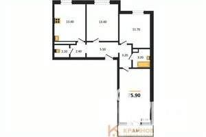 3-к квартира, вторичка, 76м2, 16/17 этаж
