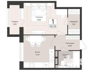 1-к квартира, вторичка, 39м2, 5/14 этаж