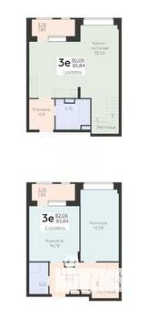 3-к квартира, вторичка, 86м2, 24/24 этаж