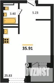 Студия квартира, вторичка, 36м2, 13/28 этаж