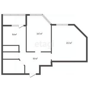 2-к квартира, вторичка, 61м2, 10/21 этаж