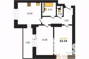 2-к квартира, вторичка, 53м2, 6/28 этаж