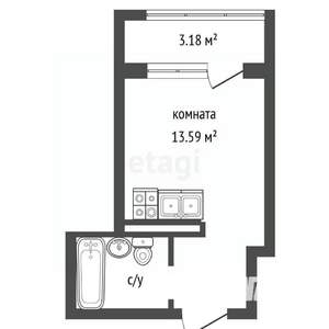 Студия квартира, вторичка, 19м2, 11/18 этаж