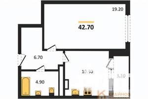 1-к квартира, вторичка, 43м2, 25/25 этаж